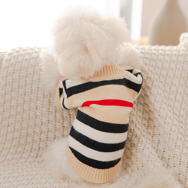 Pull Tricoté Rayé pour Chien