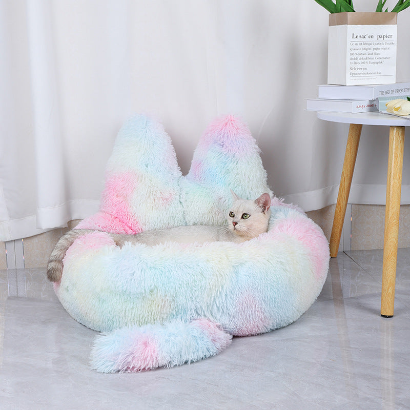Panier Rond Peluche pour Chat