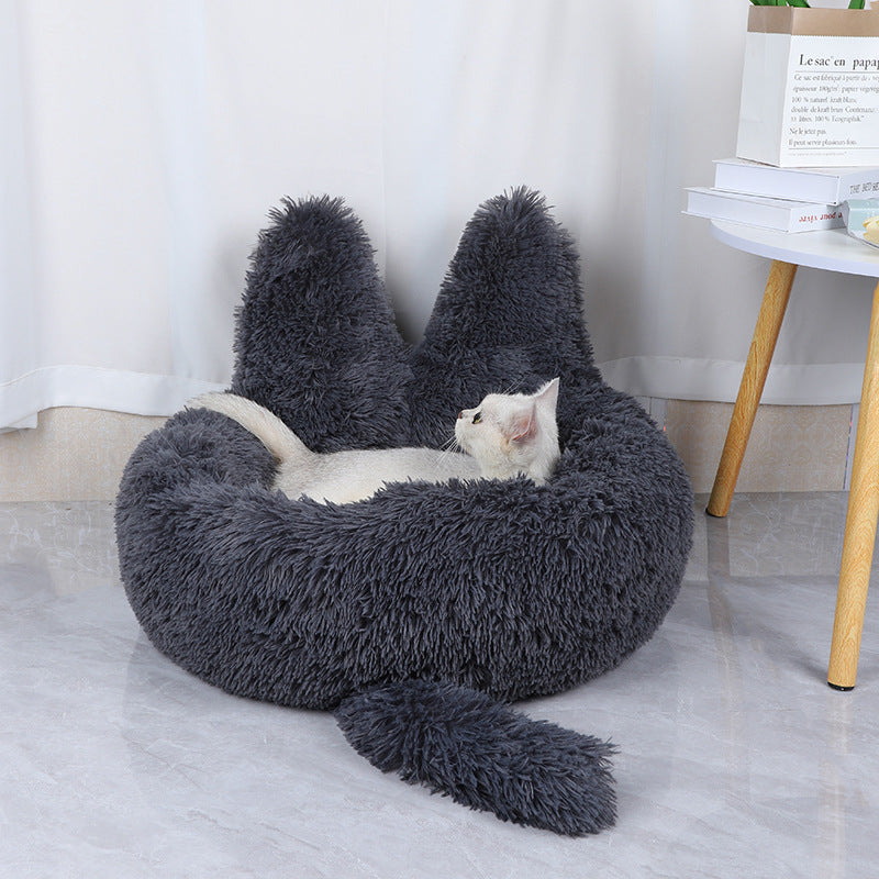 Panier Rond Peluche pour Chat