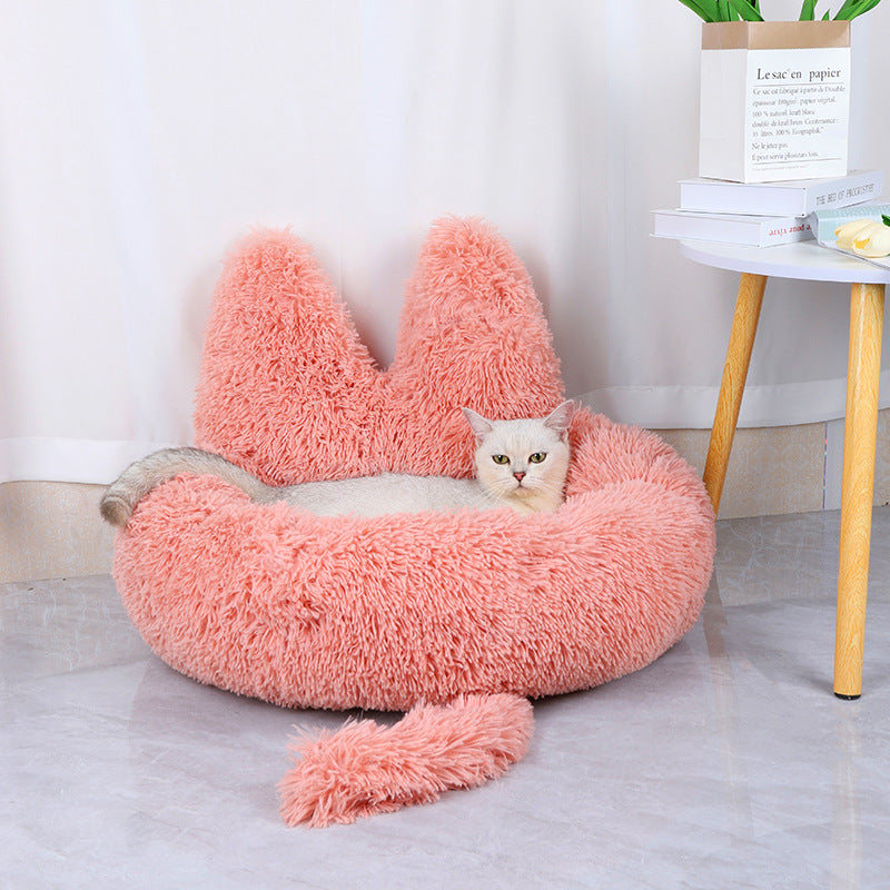 Panier Rond Peluche pour Chat