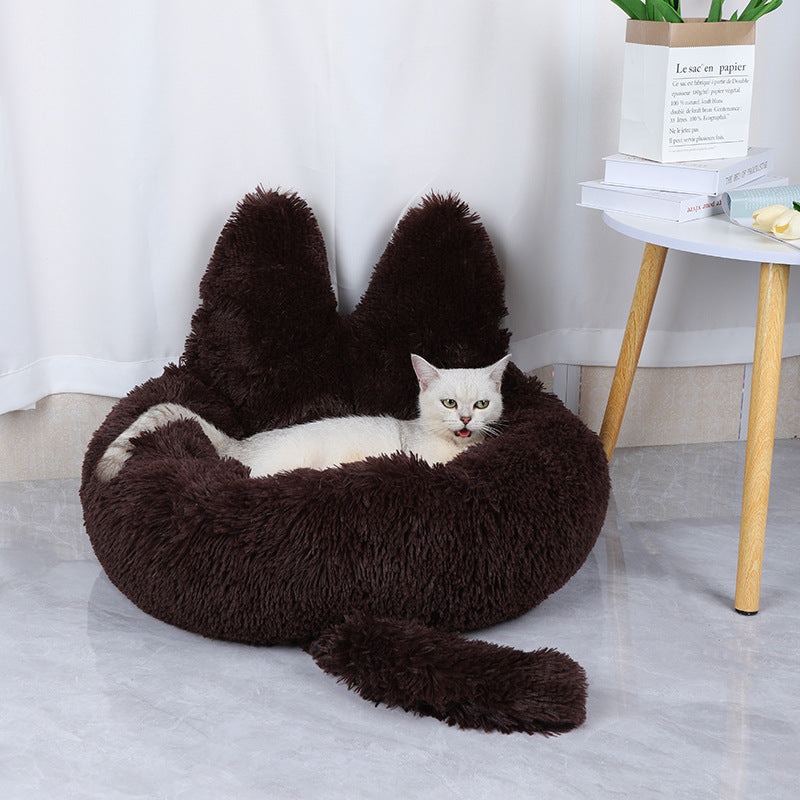 Panier Rond Peluche pour Chat