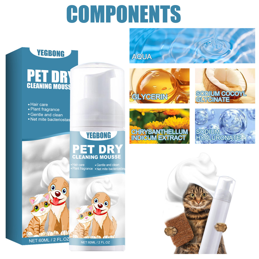 Mousse Sèche Nettoyante Sans Rinçage Chien & Chat