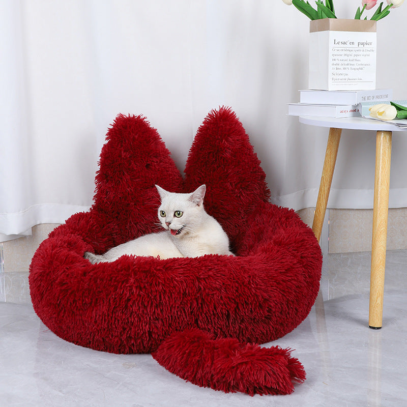 Panier Rond Peluche pour Chat