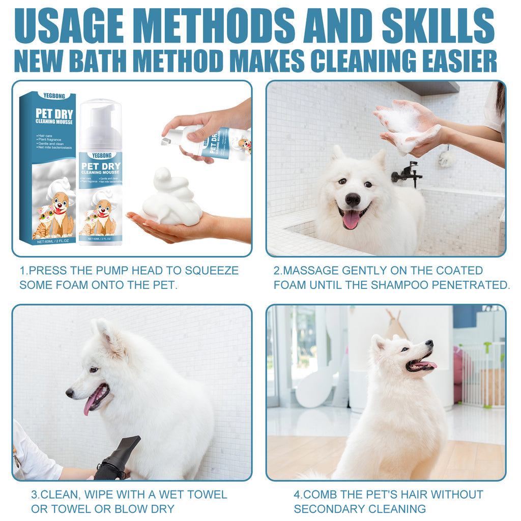 Mousse Sèche Nettoyante Sans Rinçage Chien & Chat