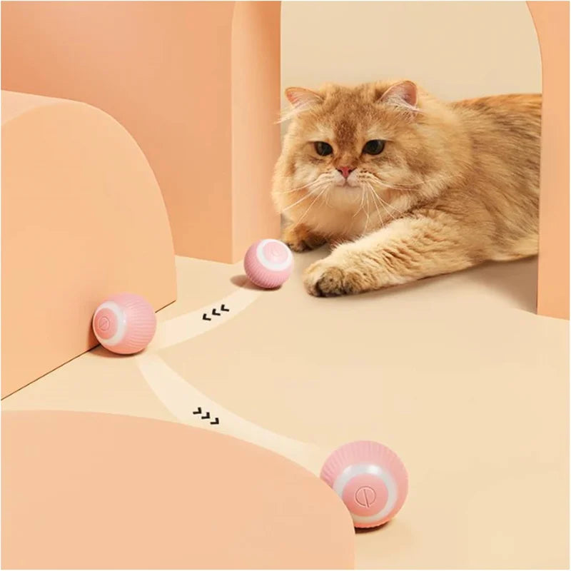 Balle Interactive Automatique pour Chat – Jouet Intelligent Rechargeable USB