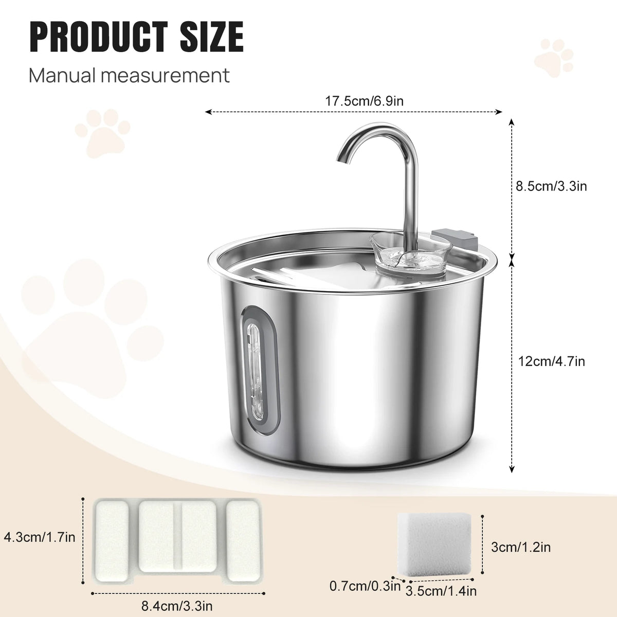 Fontaine à eau inox pour chat - vue 2