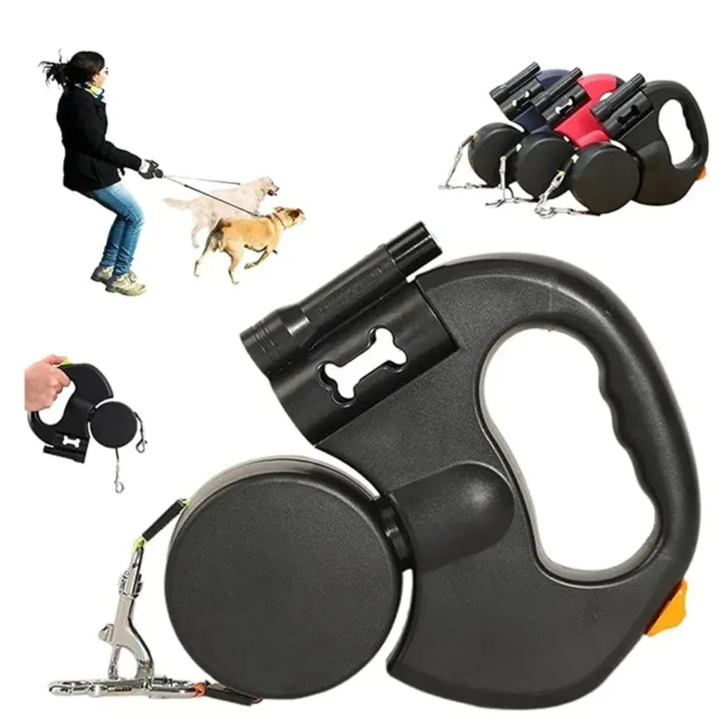 Laisse Rétractable Double pour Chien